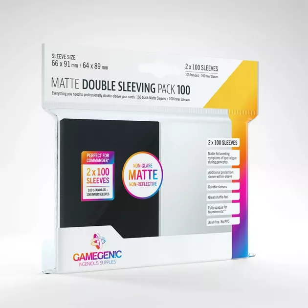 Ochranné obaly na karty Gamegenic - Matte Double Sleeving Pack (2x 100 ks)m obaly na karty matné
