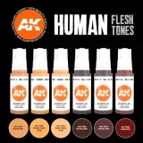 Barvící sada AK - Human flesh tones