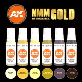 Barvící sada AK - Non metallic metal (gold)
