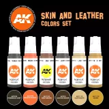 Barvící sada AK - Skin and leather colors set