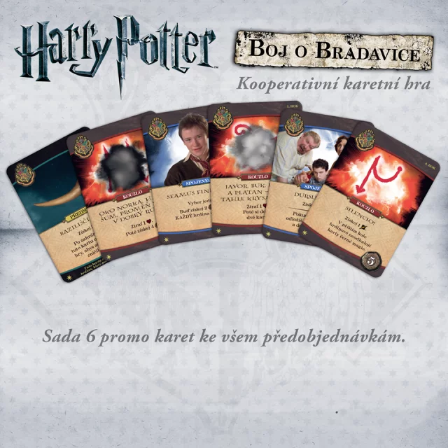 DÁREK: Harry Potter: Boj o Bradavice - Sada 6 promo karet