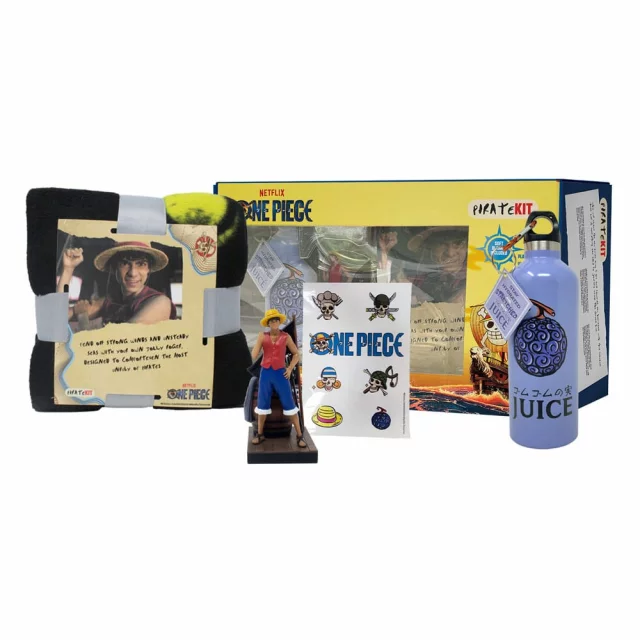 Dárkový set One Piece - Netflix & Chill Gift Box (figurka, láhev, deka, samolepky)