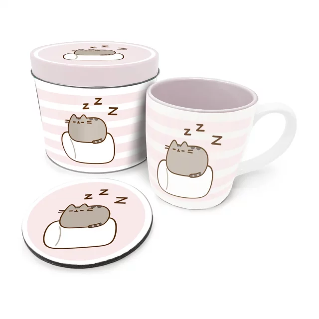 Dárkový set Pusheen - Pusheen plechovka (hrnek, podtácek)