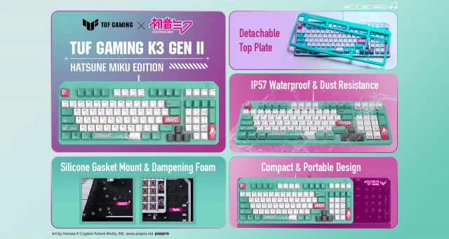 Herní klávesnice ASUS TUF Gaming K3 Gen II Hatsune Miku Edition ( US / PBT)