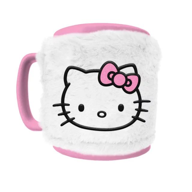 Hrnek Hello Kitty - Pink Bow Face (+ plyšový návlek)