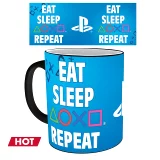 Hrnek PlayStation - Eat Sleep Repeat (měnící se)