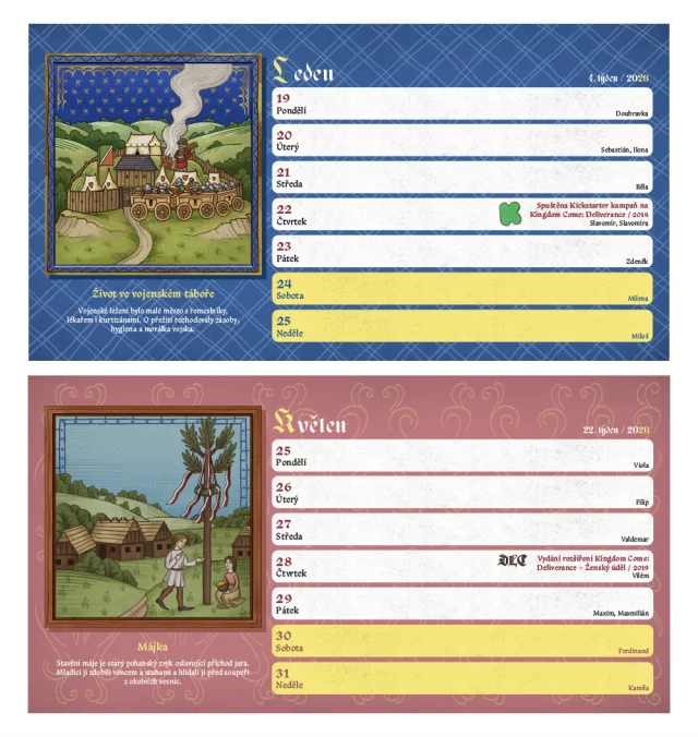 Kalendář Kingdom Come: Deliverance II 2026 (stolní) CZ