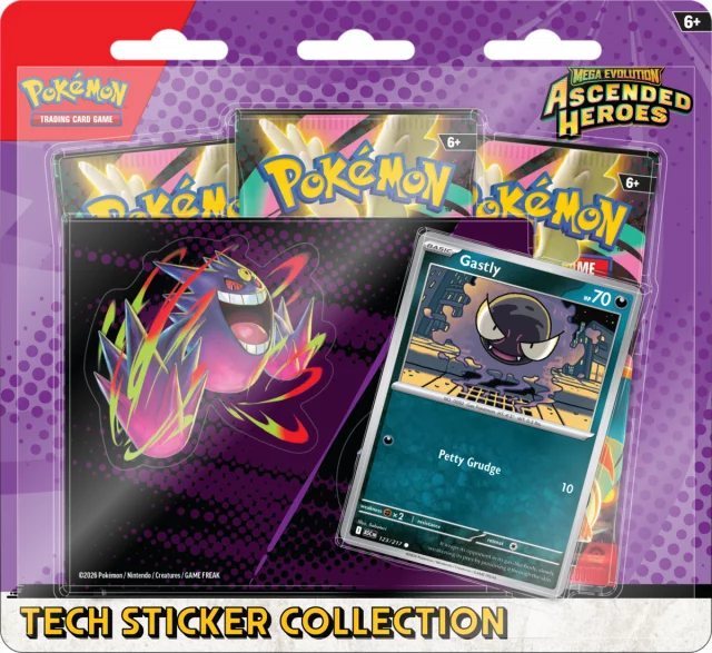 Karetní hra Pokémon TCG: Mega Evolution - Ascended Heroes Gastly Tech Sticker Collection