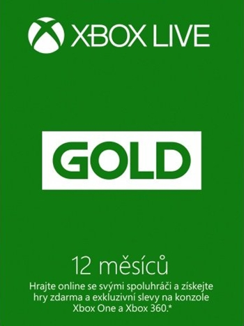 Karta na 12 měsíců pro Xbox Live GOLD (XONE DIGITAL) (XONE)