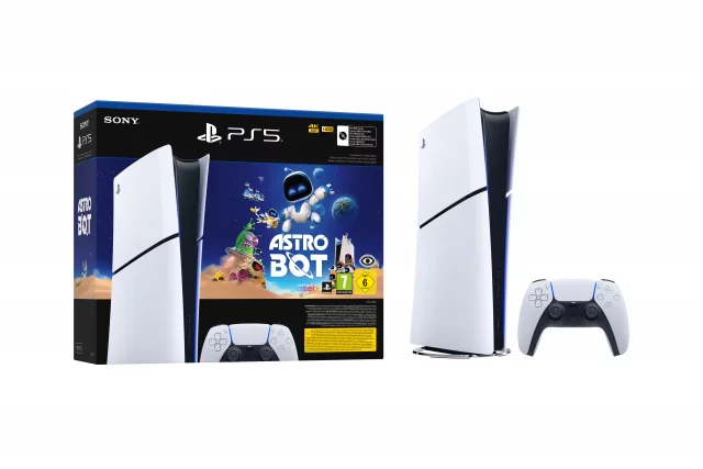 Konzole PlayStation 5 (Slim) 1 TB - Bílá (Digital Edition) - ASTRO BOT Bundle (poškozený obal)