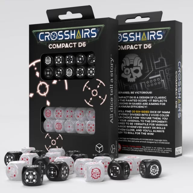 Kostky Crosshairs Compact - Black & Pearl (20 ks)