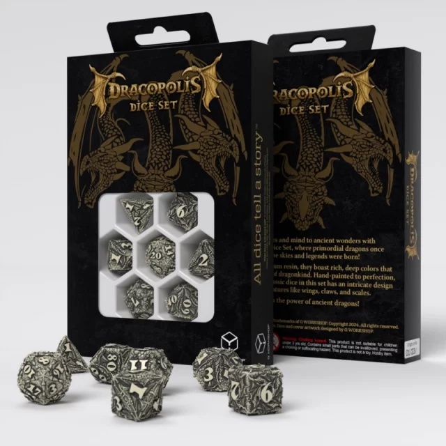 Dragons green & gold Dice Set (7)