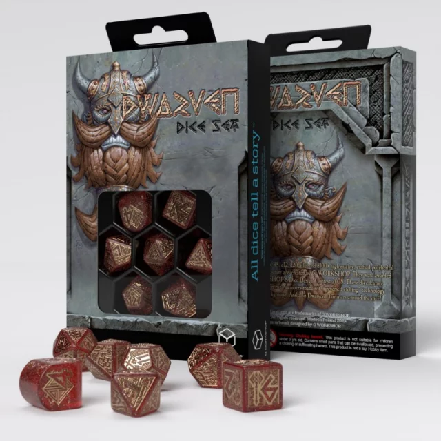 Dragons green & gold Dice Set (7)