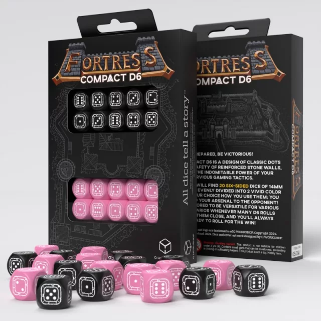 Kostky Fortress Compact - Black & Pink (20 ks)