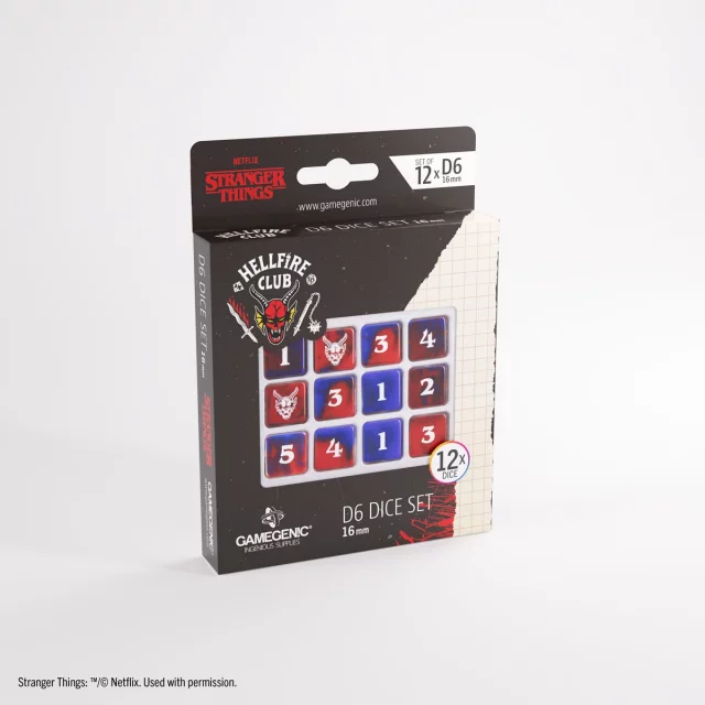 Kostky Stranger Things - Hellfire Club 16mm D6 Dice Set