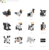 Magnetická stavebnice PIXIO Black and White Animals (Story Series)