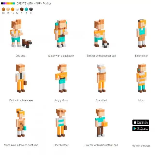 Magnetická stavebnice PIXIO - Happy Family (Story Series)