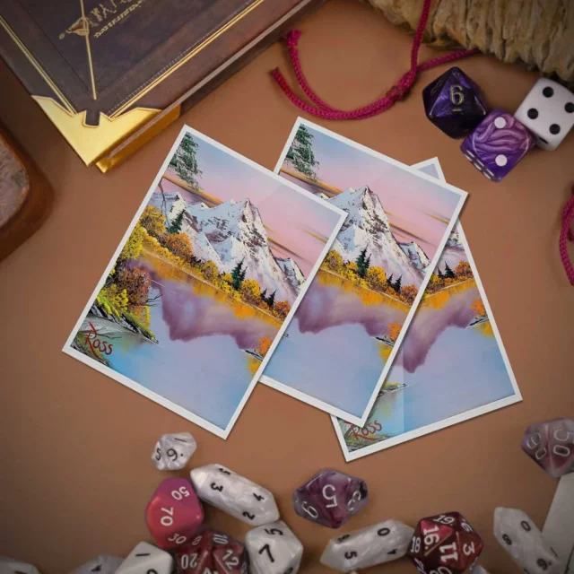 Ochranné obaly na karty Ultra Pro -Bob Ross Mighty Mountain Lake Apex Deck Protectors Sleeves (105 ks)