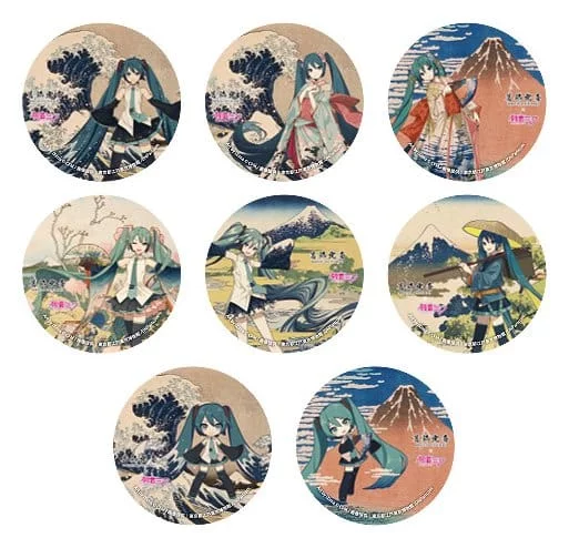 Odznak Vocaloid - Katsushika Hokusai x Hatsune Miku Badge (náhodný výběr)
