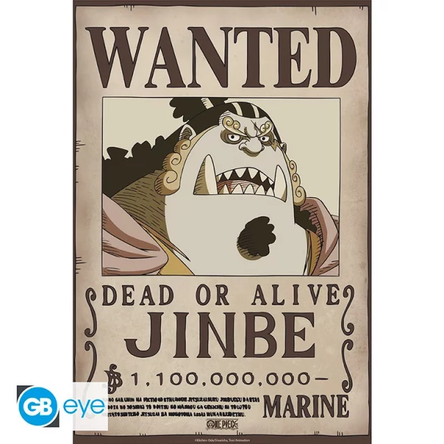 Plakát One Piece - Wanted Jinbe Wano