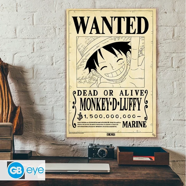 Plakát One Piece - Wanted Luffy Parchment