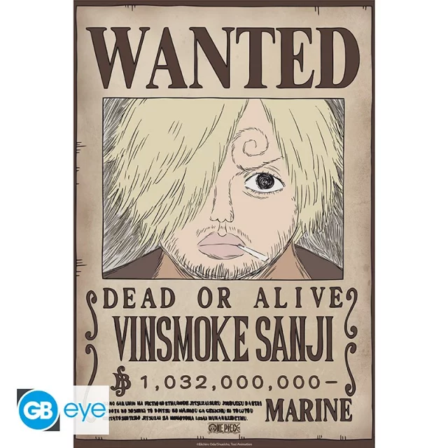 Plakát One Piece - Wanted Sanji Wano