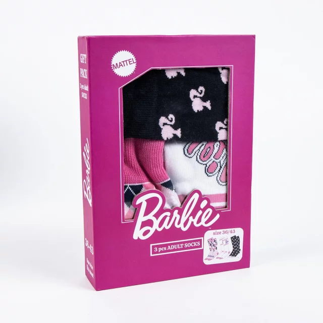 Ponožky Barbie - Pink (3 páry)