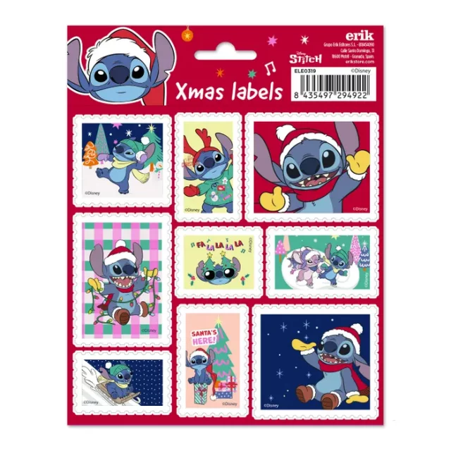 Popisovací štítky Lilo & Stitch - Stitch Christmas (samolepicí)