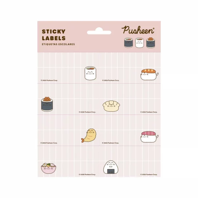 Popisovací štítky Pusheen - Sushi Roll (samolepicí)