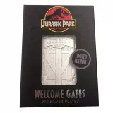 Sběratelská plaketka Jurassic Park - Entrance Gates Ingot (postříbřená)