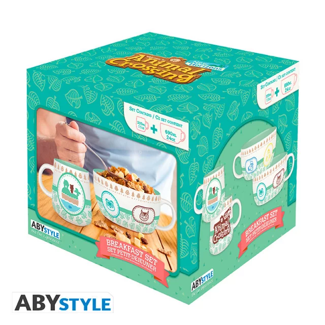 Snídaňový set Animal Crossing - Breakfast (miska, hrnek)