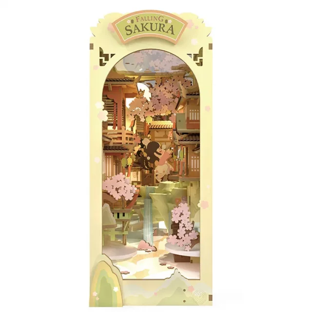 Stavebnice - zarážka na knihy Falling Sakura (dřevěná)