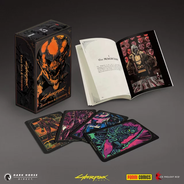 Tarotové karty Cyberpunk 2077 - The Official Tarot Deck & Guidebook (karty + příručka)