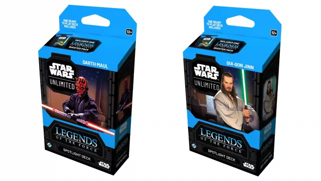 Výhodný set karetní hra Star Wars: Unlimited - Legends of the Force Spotlight Deck (Darth Maul + Qui-Gon Jinn)