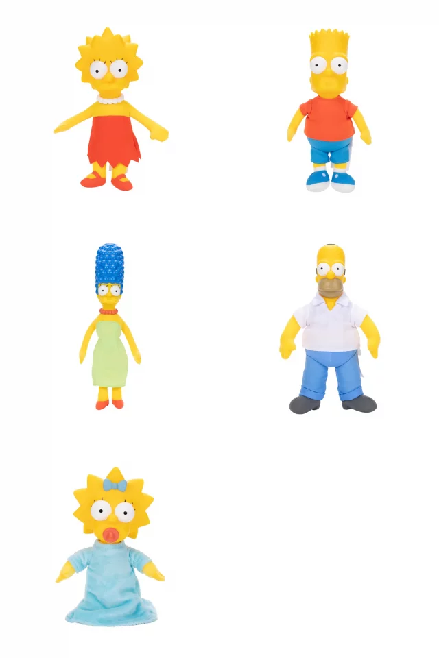 Výhodný set The Simpsons - Plyšák Homer + Marge + Bart + Lisa + Maggie