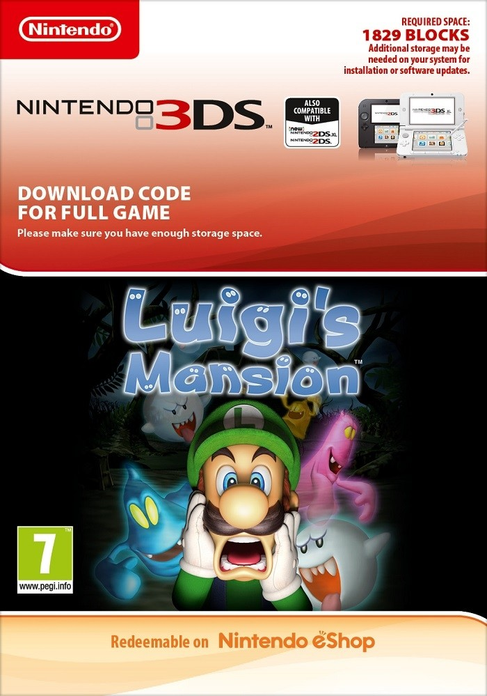 Luigi's mansion best sale 3ds download code