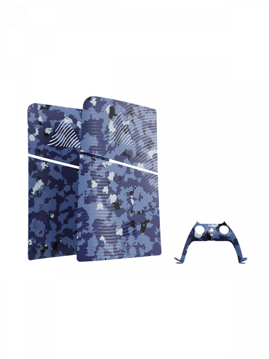 Comgad Kryt na konzoli PS5 Slim - Blue Wave Camo Faceplates Kit
