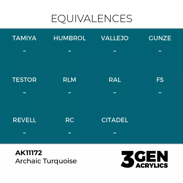 AK 3Gen (Archaic Turquoise - Acrylic) - základní barva, archaická tyrkysová