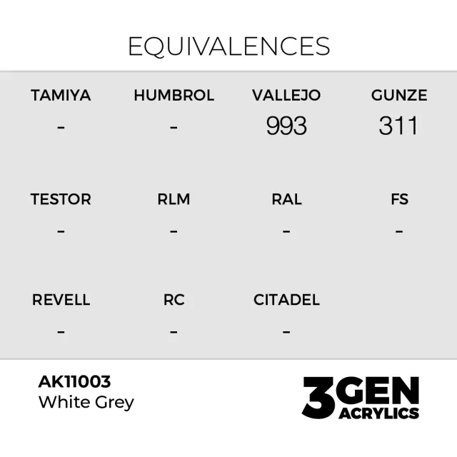 AK 3Gen (White Grey - Acrylic) - základní barva, bílo-šedá