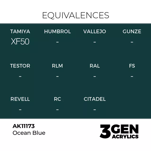 AK 3Gen (Ocean Blue - Acrylic) - základní barva, oceánská modrá