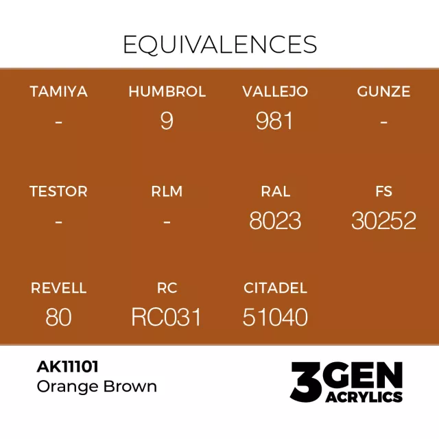AK 3Gen (Orange Brown - Acrylic) - základní barva, oranžovo-hnědá