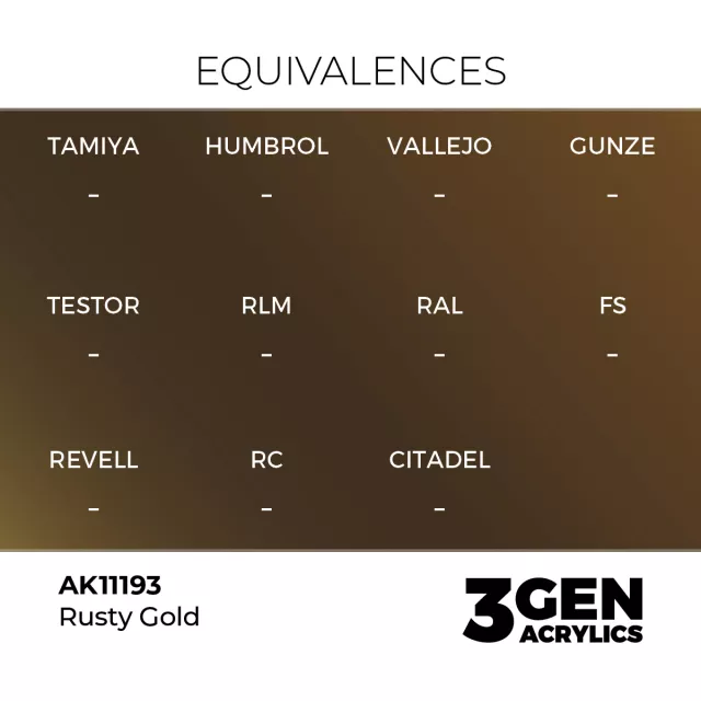 AK 3Gen (Rusty Gold - Metallic) - základní barva, patinované zlato