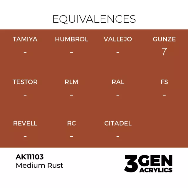 AK 3Gen (Medium Rust - Acrylic) - základní barva, středně rezavá