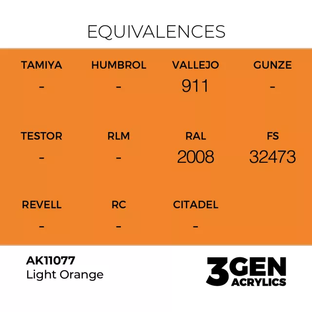 AK 3Gen (Light Orange - Acrylic) - základní barva, světle oranžová