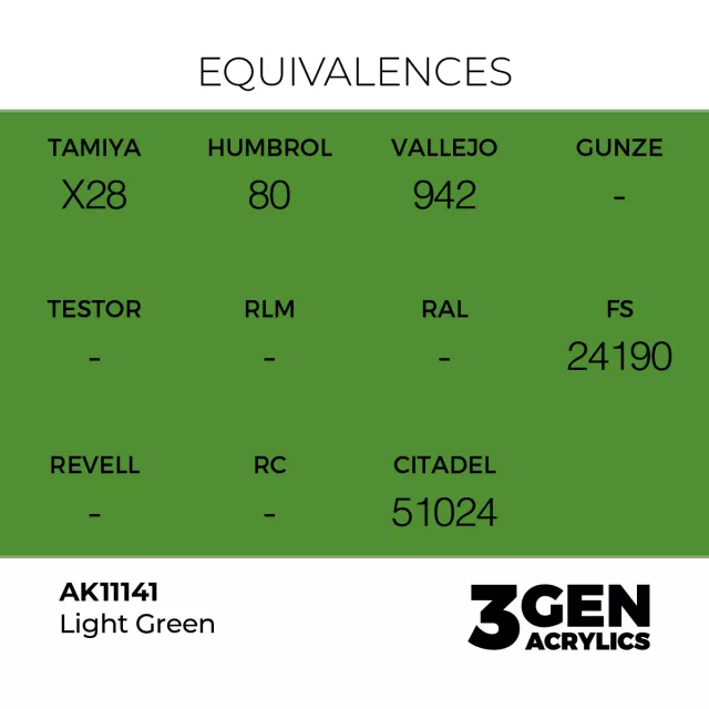AK 3Gen (Light Green - Acrylic) - základní barva, světle zelená