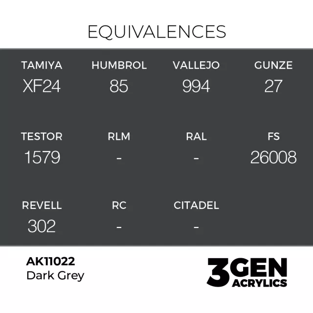 AK 3Gen (Dark Grey- Acrylic) - základní barva, tmavě šedá