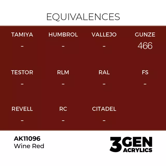 AK 3Gen (Wine Red - Acrylic) - základní barva, vínová červená