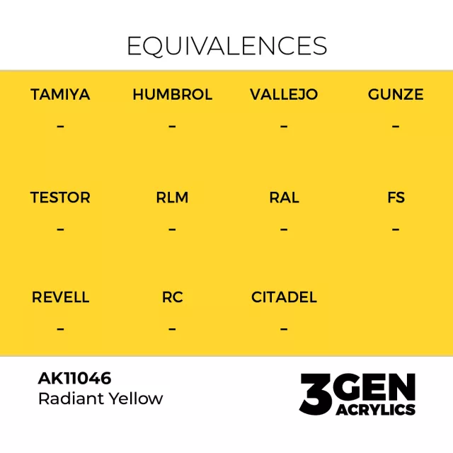 AK 3Gen (Radiant Yellow - Acrylic) - základní barva, zářivě žlutá