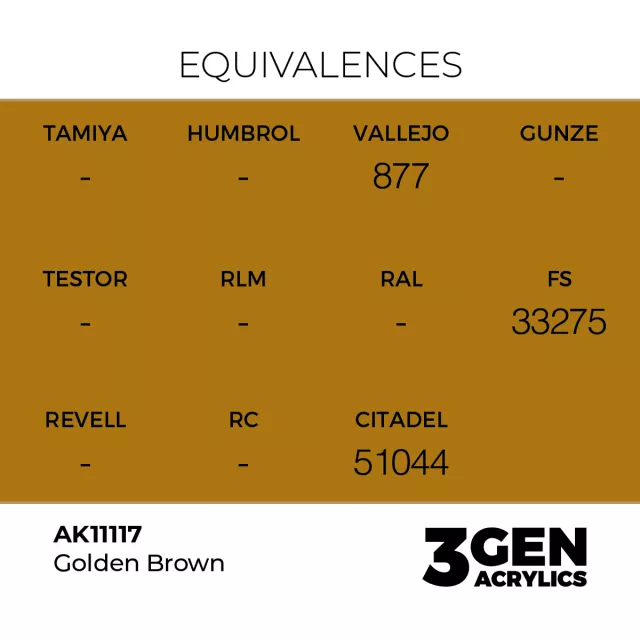 AK 3Gen (Golden Brown - Acrylic) - základní barva, zlato-hnědá