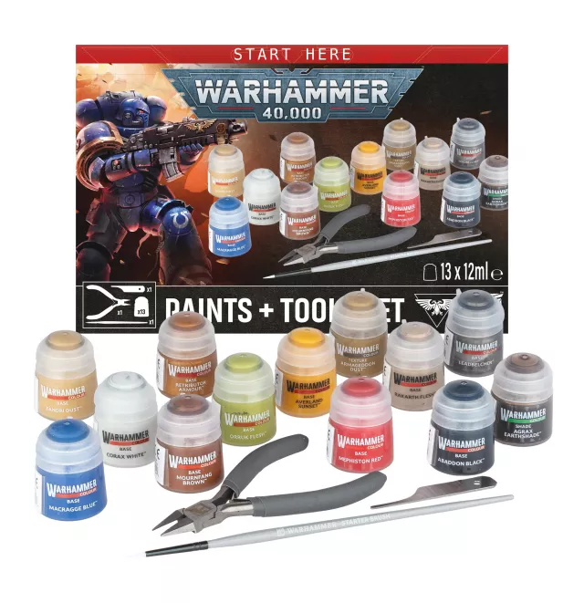 Warhammer 40,000 - Paints + Tools Set - Desková hra